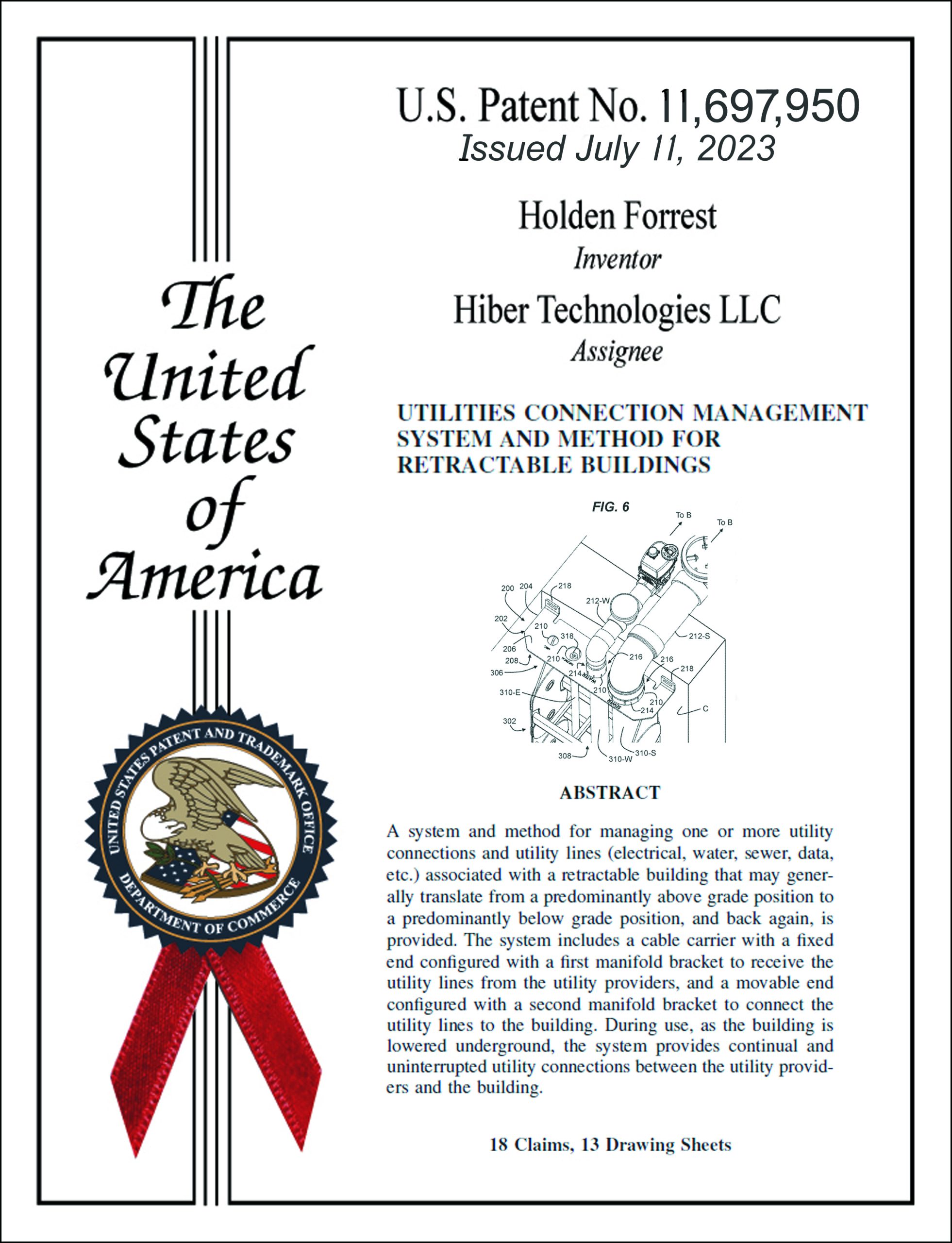 U.S. Patent No. 11,697,950 — Utilities Connection Management System