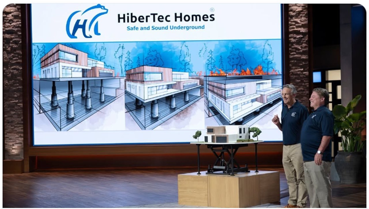 Holden Forrest and Mikke Pierson pitching HiberTec Homes on Shark Tank
